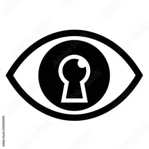Eye with Keyhole Pupil Symbolizing Vision, Insight, and Privacy