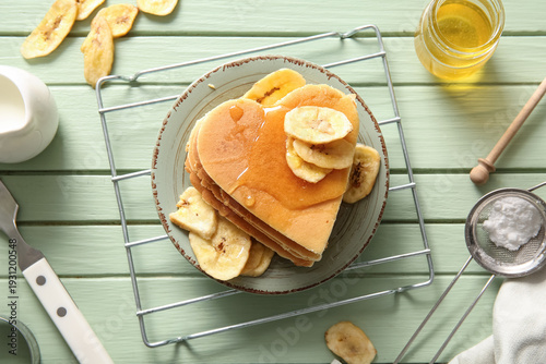 Plate with tasty pancakes i...