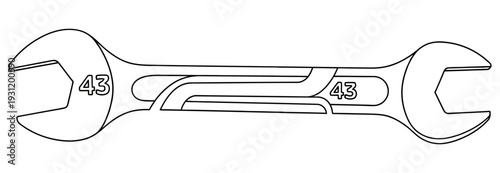 Double ended adjustable wrench with measurement markings displayed on a clean white background for easy identification and use in various applications.