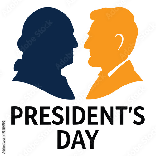 George Washington and Abraham Lincoln Presidents Day Icons