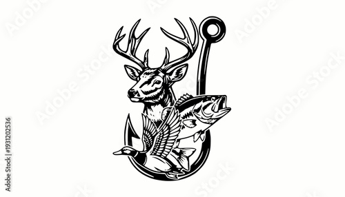 Wildlife with Fishing Hook