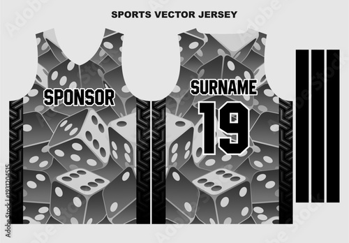 dice pattern basketball jerse...