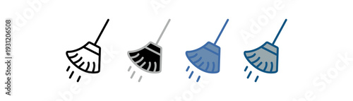 
clear icon set multiple style collection with broom design