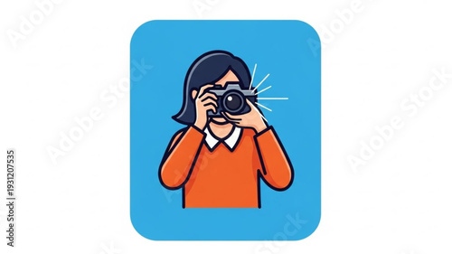 Woman taking a photo with a digital camera.