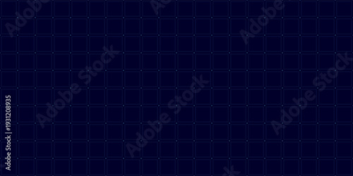 Blue HUD interface grid with digital square dots on black background. Futuristic user interface layout for technology design or tech dashboard.