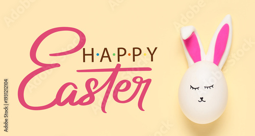 Easter eggs with drawn face...