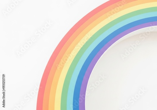 Clean Flat Rainbow Segment – Minimal Geometric Colour Bands on White Background

