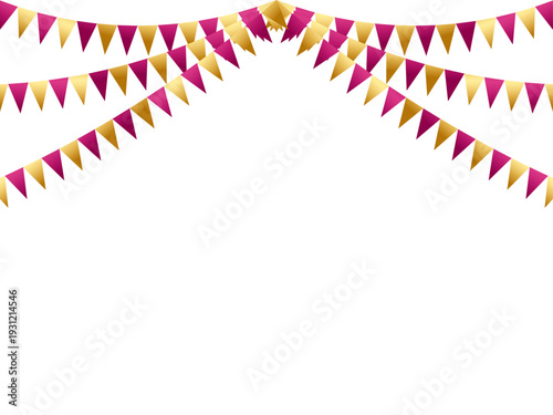 ガーランド三角、曲線、m金12マゼンタF1