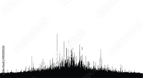 Abstract black ink splash erupting on white background, dynamic and energetic.