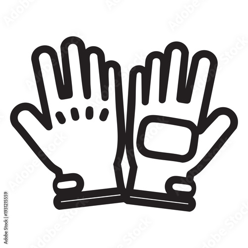A pair of gloves with one palm facing forward and the other backward