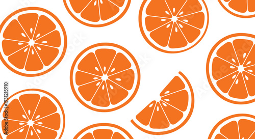 Seamless Orange Slice Vector Pattern for Summer Fruit Backgrounds and Fresh Designs