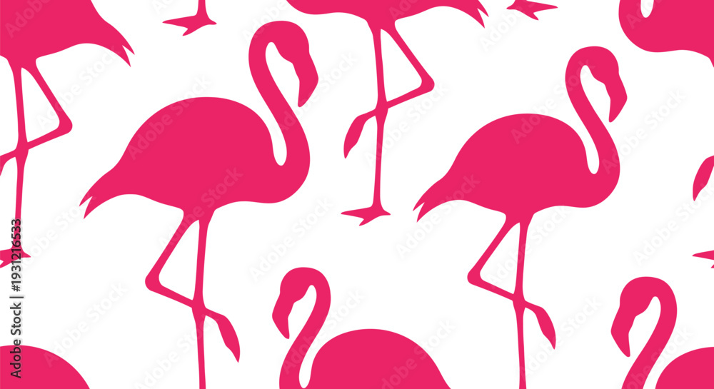 Fototapeta premium Pink Flamingo Vector Pattern Seamless Background for Summer Decor and Textile Design