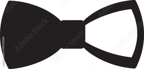 A simple black bow tie on a white background