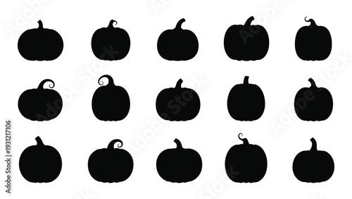 A group of black silhouettes of apples on a white background isolated on white background, Vector