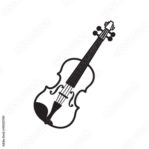 A black and white drawing of an electric violin