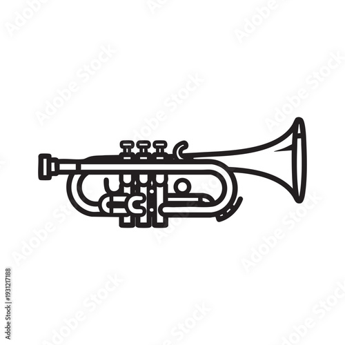 trumpet isolated on white background