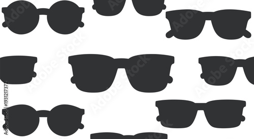 Sunglasses vector pattern seamless black silhouette eyewear summer fashion background