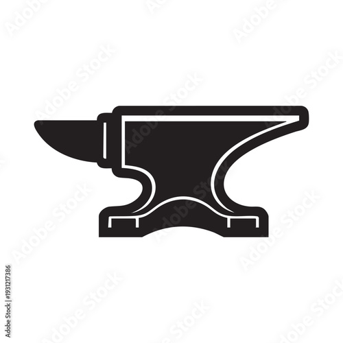 A black and white image of an anvil