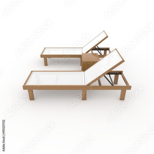 3d render Sun Lounger design element Furniture