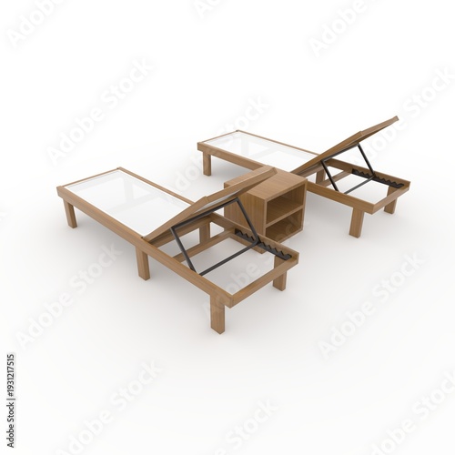 3d render Sun Lounger design element Furniture
