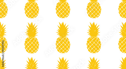 Seamless Yellow Pineapple Vector Pattern for Summer Textile and Wallpaper Design