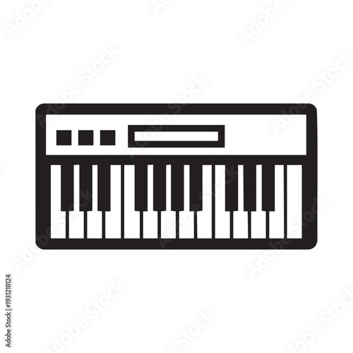 A simple black and white icon of a keyboard