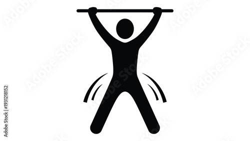 A person lifting a barbell above their head isolated on white background, Vector
