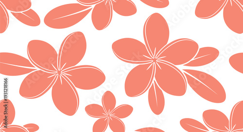 Seamless Coral Floral Vector Pattern for Spring and Summer Textile and Wallpaper Design