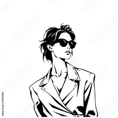 business woman in glasses
