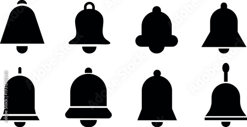 Collection of various bell and notification silhouettes