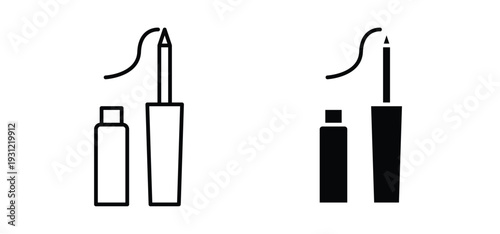 Eyeliner icon. black and white line icons pack.