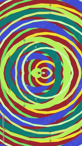 Vibrant Psychedelic Swirls: Abstract Colorful Hypnotic Motion Background