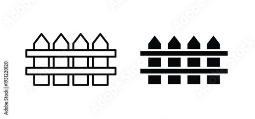 Fence icon. black and white line icons pack.