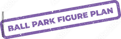 Photography Distressed rubber stamp featuring the text ball park figure plan for project out