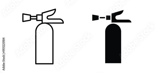 Fire extinguisher icon. black and white line icons pack.