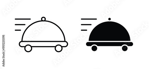 Food delivery icon. black and white line icons pack.