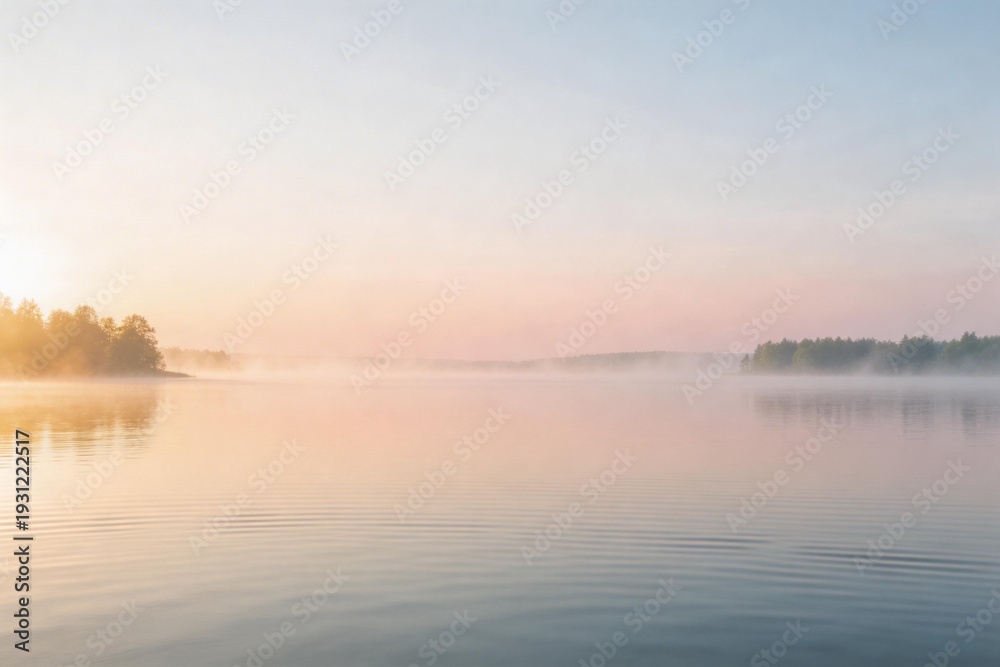 Fototapeta premium Morning mist over calm lake