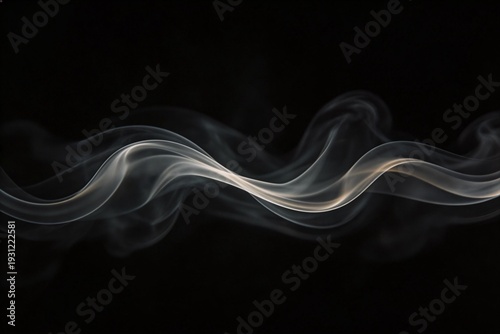 Abstract smoke wave on black background