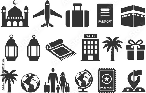 Set of 20 travel icons vector