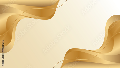 Elegant golden wave shapes, luxury background vector, perfect for invitations posters, grand opening banners, award templates, presentations and websites