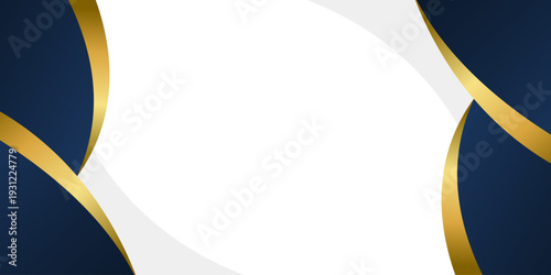 Simple navy blue and gold luxury in a white background, used for banner backgrounds, posters, award certificates, websites, or presentations