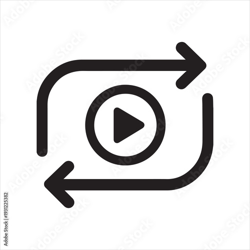 Repeat loop arrows outline icon vector