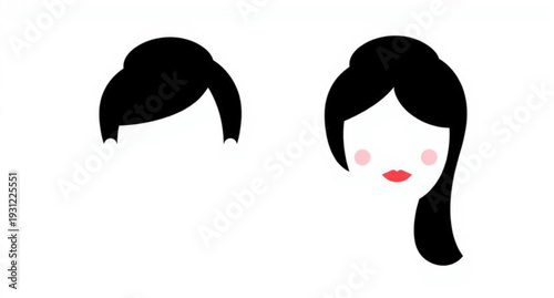 Vector illustration of a glamorous woman's face featuring elegant hair and a stylish profile silhouette for modern fashion art design
