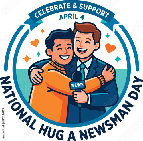 Celebrate National Hug a Newsman Day with joyful journalists hugging