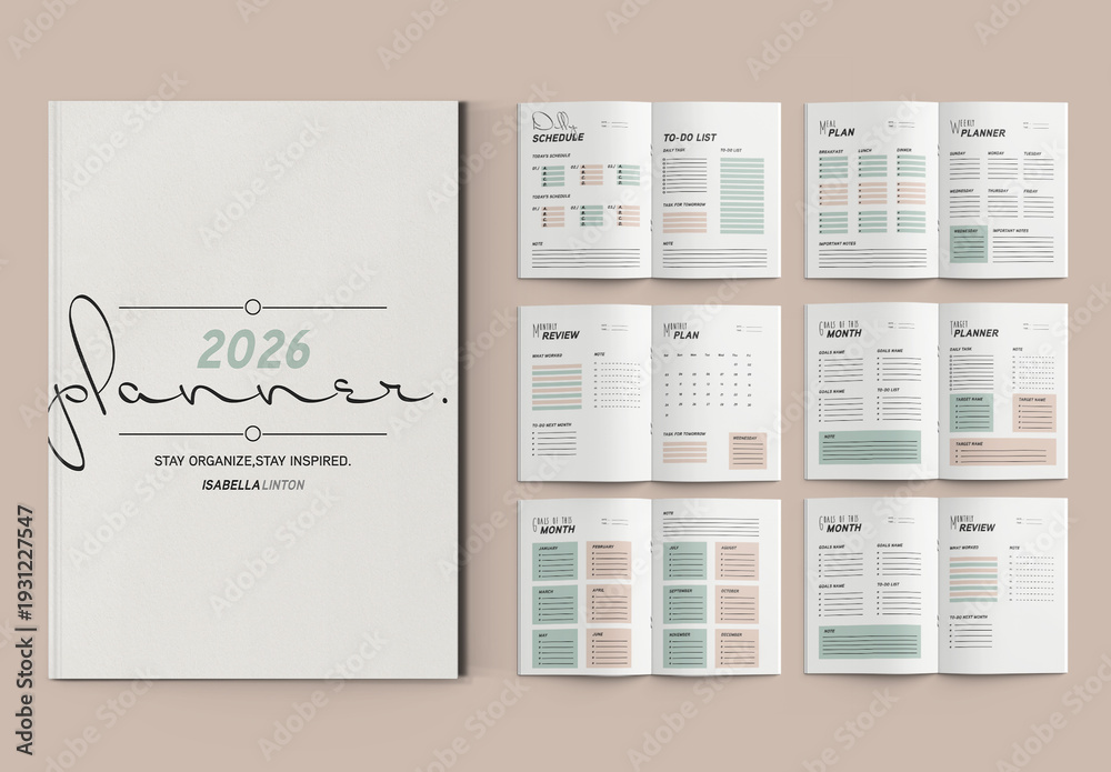 2026 Planner Template Minimal Daily Weekly And Monthly Organizer Layout ...