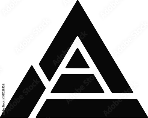 Geometric triangular shape composition with layered elements, abstract art concept