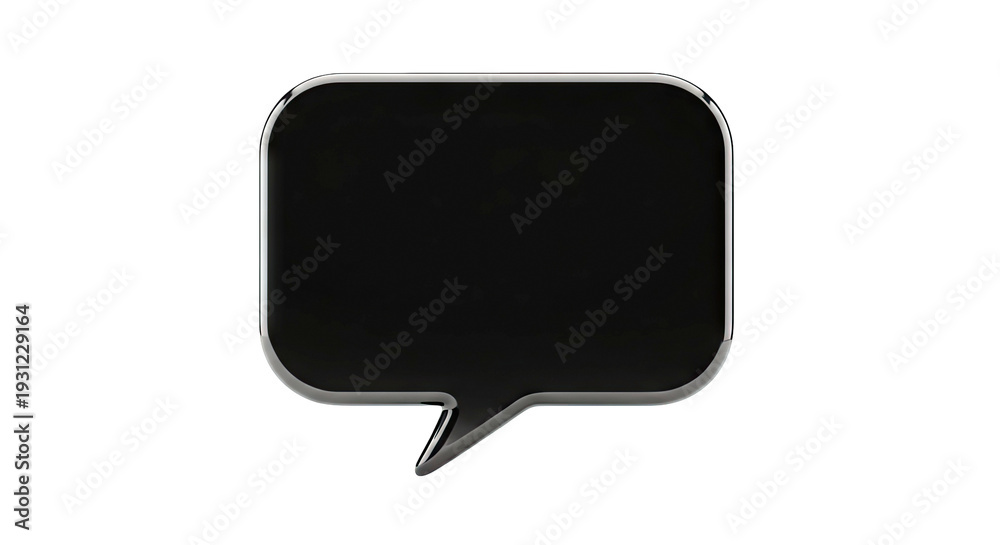 Naklejka premium Black Speech Bubble Icon
