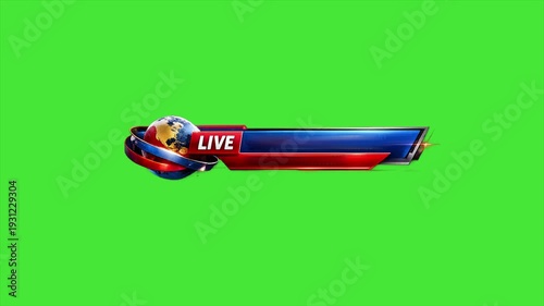 Live News Lower Third Animation Template On Green Screen Background

