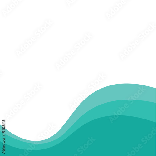 A soft, stylized wave graphic blending teal and seafoam green. This gentle, organic curve is ideal for nature-themed backgrounds, eco-friendly branding, or spa-related digital media.