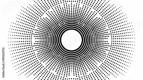 Abstract radial wave pattern with intricate dotted lines radiating from a central point, creating a dynamic graphic design element